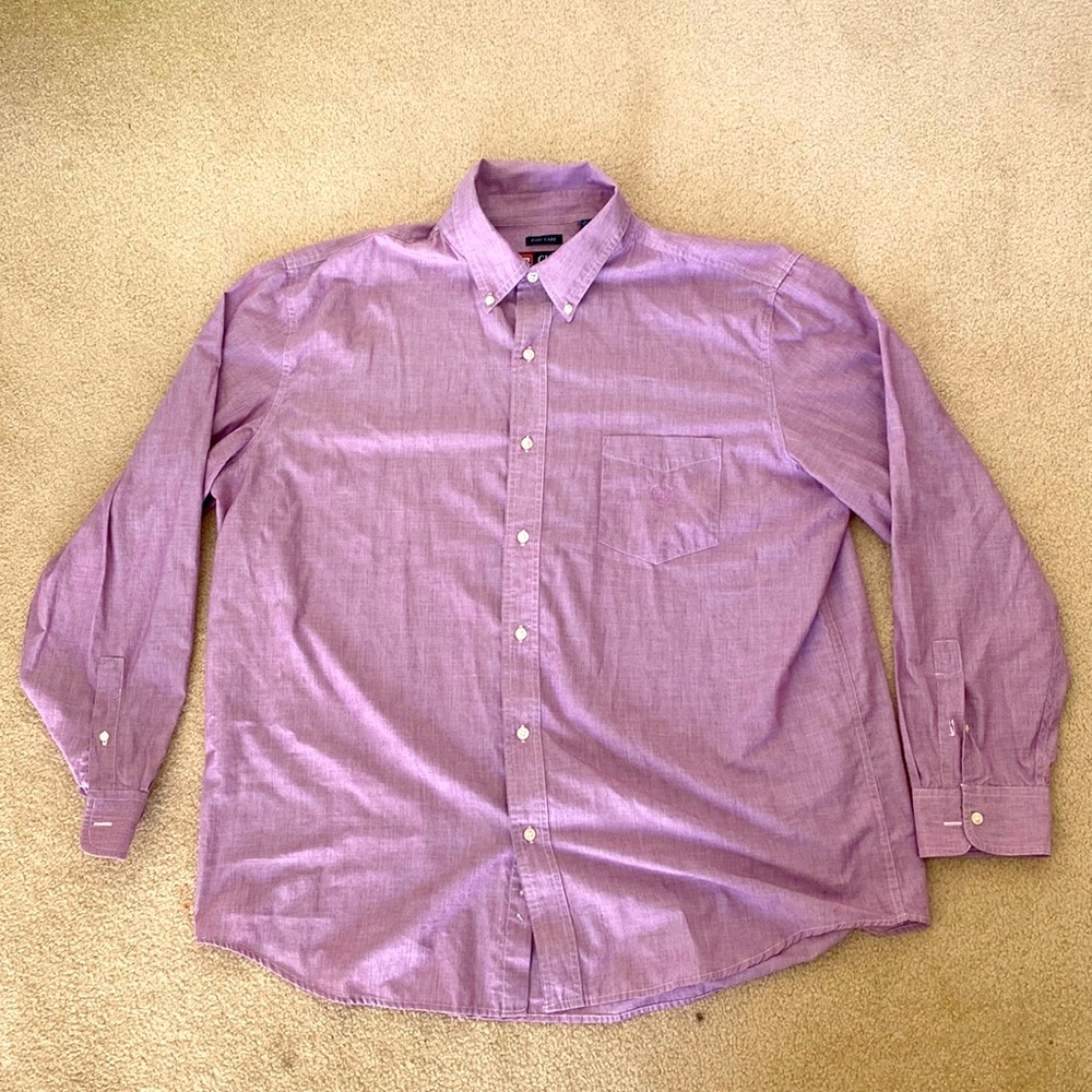 Purple button down easy care Chaps brand shirt size XXL